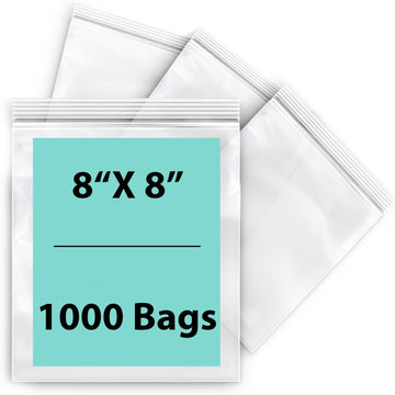 LDPE 4 mil Reclosable Poly Bags 8X8 inches 1000 Bags